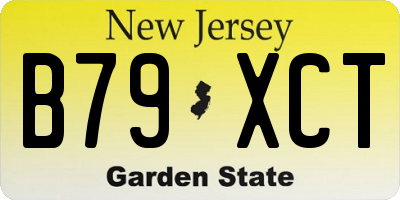NJ license plate B79XCT