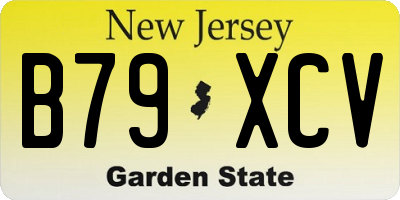 NJ license plate B79XCV