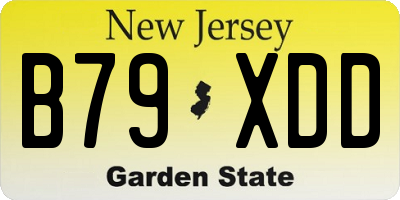 NJ license plate B79XDD