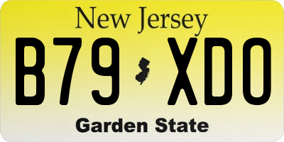 NJ license plate B79XDO