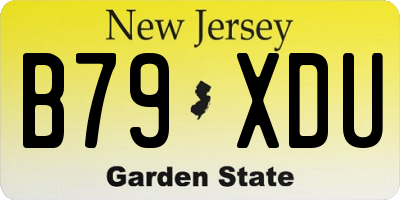 NJ license plate B79XDU