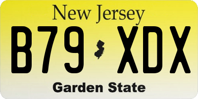 NJ license plate B79XDX