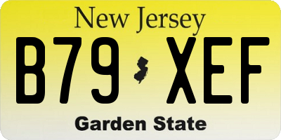 NJ license plate B79XEF