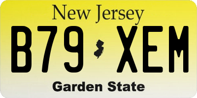 NJ license plate B79XEM