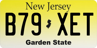 NJ license plate B79XET