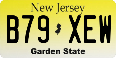 NJ license plate B79XEW