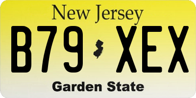 NJ license plate B79XEX