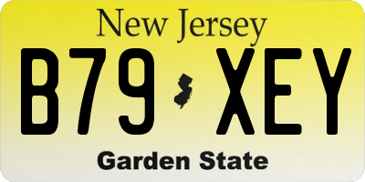 NJ license plate B79XEY
