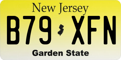 NJ license plate B79XFN