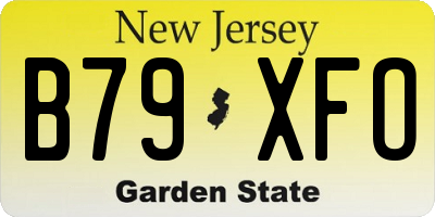 NJ license plate B79XFO