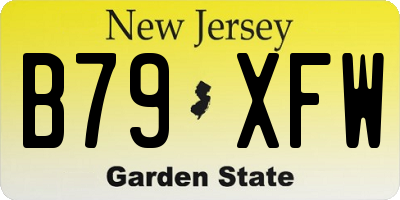 NJ license plate B79XFW