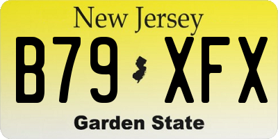 NJ license plate B79XFX