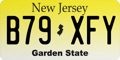 NJ license plate B79XFY
