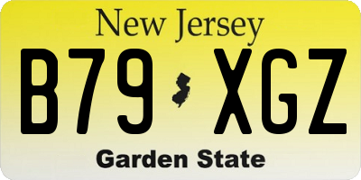 NJ license plate B79XGZ