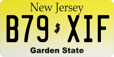 NJ license plate B79XIF