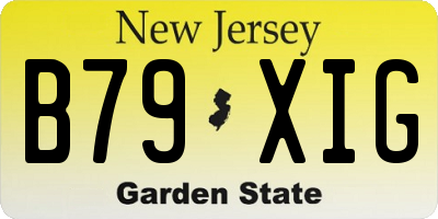 NJ license plate B79XIG