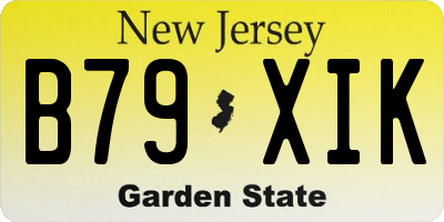 NJ license plate B79XIK