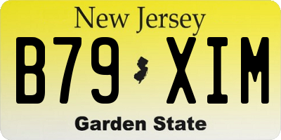 NJ license plate B79XIM