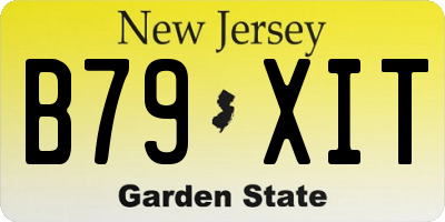 NJ license plate B79XIT