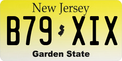 NJ license plate B79XIX
