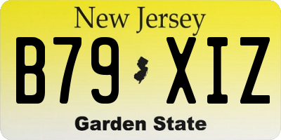 NJ license plate B79XIZ
