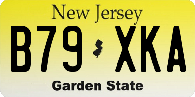 NJ license plate B79XKA