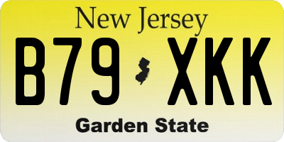 NJ license plate B79XKK