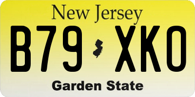 NJ license plate B79XKO