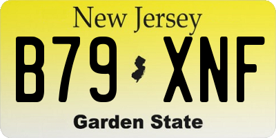 NJ license plate B79XNF