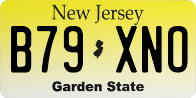 NJ license plate B79XNO