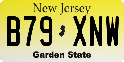 NJ license plate B79XNW