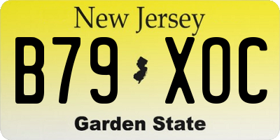 NJ license plate B79XOC