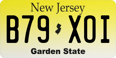 NJ license plate B79XOI