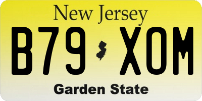 NJ license plate B79XOM