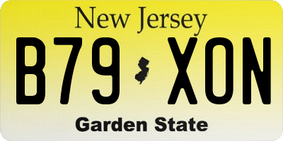 NJ license plate B79XON