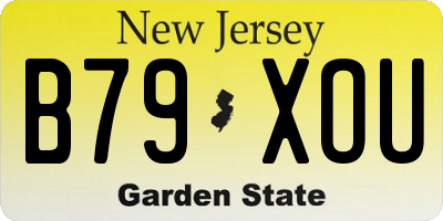 NJ license plate B79XOU