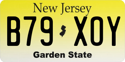NJ license plate B79XOY