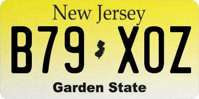 NJ license plate B79XOZ