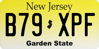 NJ license plate B79XPF