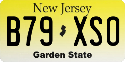 NJ license plate B79XSO