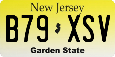 NJ license plate B79XSV