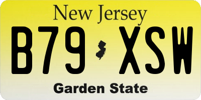 NJ license plate B79XSW