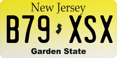 NJ license plate B79XSX
