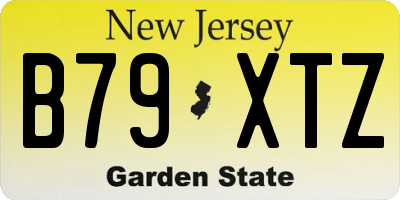 NJ license plate B79XTZ