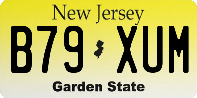 NJ license plate B79XUM