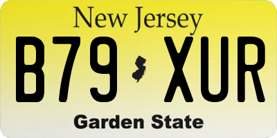 NJ license plate B79XUR