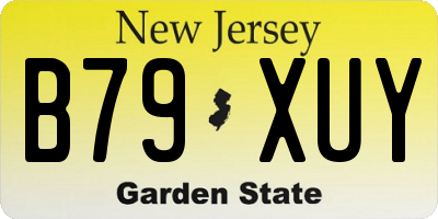 NJ license plate B79XUY
