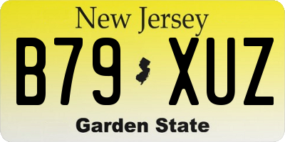 NJ license plate B79XUZ