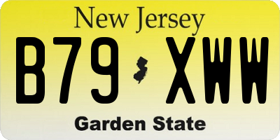 NJ license plate B79XWW
