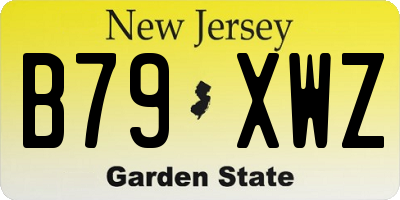 NJ license plate B79XWZ